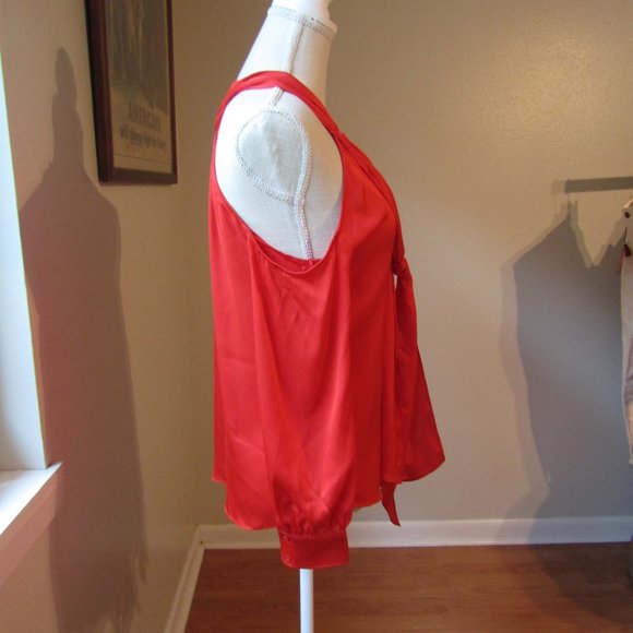 Trina Turk Red Silk Blouse - Picture 6 of 10